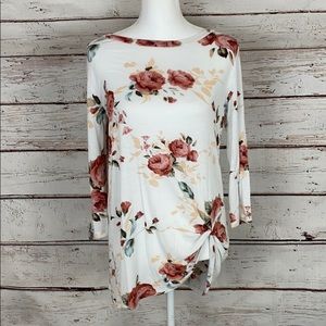 Stretchy floral knot tie Shirt Medium